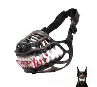 Scary Dog Muzzle for Halloween, Monster Dog Muzzle with Teeth and Adjustable Straps, Hilarious Werewolf Muzzle, Anti-Bite for All Dogs Party Cosplay Spooky Prop Holiday，A：S