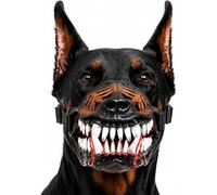 Scary Dog Muzzle,Funny Scary Monster Dog Muzzle with Teeth，A：XL/35cm | Halloween Dog Mouth Guard, Werewolf Dog Muzzle, Hilarious Dog Muzzle, Adjustable For Small, Medium And Large Dogs