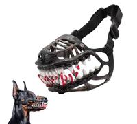 Scary Dog Muzzle with Teeth for Large Dogs, Halloween Monster Dog Muzzle with Adjustable Straps, Adjustable lifelike Ferocious Hell Hound Muzzles natural latex scary dogs muzzles with teeth (1PCS)