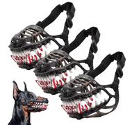 Scary Dog Muzzle with Teeth for Large Dogs, Halloween Monster Dog Muzzle with Adjustable Straps, Adjustable lifelike Ferocious Hell Hound Muzzles natural latex scary dogs muzzles with teeth (3PCS)