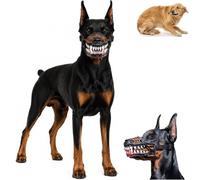 Scary Dog Muzzle with Teeth, Halloween Spooky Monster Dog Muzzle, Adjustable Latex 3D Fangs Dog Mask for Large Dogs, Halloween Costume Accessory for Party, Cosplay & Photo Shoot，A：M