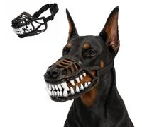 Scary Dog Muzzle with Teeth, Hell Hound Monster Mask for Dogs, Adjustable Werewolf Beast Pet Costume Accessory for Halloween Party, Cosplay and Photos (a)