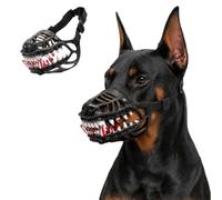 Scary Dog Muzzle with Teeth, Hell Hound Monster Mask for Dogs, Adjustable Werewolf Beast Pet Costume Accessory for Halloween Party, Cosplay and Photos (b)