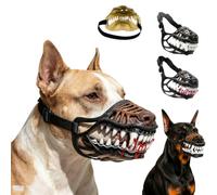 Scary Dog Muzzle with Teeth,Monster Dog Halloween Cosplay Costume Mask | Natural Latex for Realistic Terror Dog Teeth Muzzles with Adjustable Straps,Prevents Barking,Chews and Breathable Fit