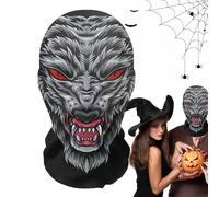 Scary Evil Ghost Masque, Horror Funny Mesh Full Headdress Funny Horror Masque Toys, Scary And Elastic Face Covering For Masquerade Party And Halloween