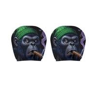 Scary Eye Car Headrest Protectors Breathable 2PCS Soft Polyester Fabric Perfect for Halloween Vehicle Trucks Styling Covers