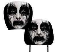 Scary Face Car Headrest Covers | 2 Pieces Elastic Protector - Double-Sided Printing Car Headrest Covers | For Halloween Vehicle Indoor Travel Road Trip