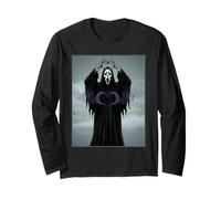 Scary Face Heart Hands Poster Horror Ghost Retro Halloween Long Sleeve T-Shirt