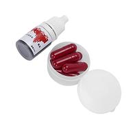 Scary Fake Blood Capsules Halloween Makeup Blood Costume Trick Supplies with Storage Box for Special Effects
