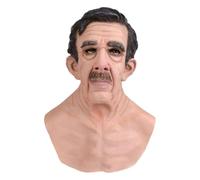 Scary for Old Men - Realistic Human Latex Face , Halloween Cosplay Costume, Stage Performance Accessories, Fully Packaged Scary , Haunted Party Gatheri