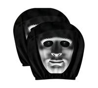 Scary Ghost's Face Headrest Covers,Elastic Horror Print 2Pack,Halloween Car