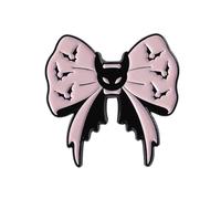 Scary Gothic Bowknot Brooch Drip Oil Lapel Pin Halloween Jewelry Gift with Bat Skeleton Designs for Parties Halloween Skeleton Bat Alloy Brooch