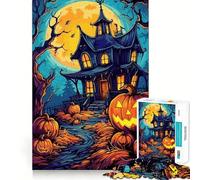 Scary Halloween 1000 Piece Jigsaw Puzzles for Adults Improve Memory Anxiety Relief Sharp Edge Wall Art Decor (50x75cm)