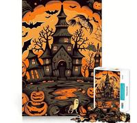 Scary Halloween 1000 Piece Jigsaw Puzzles for Adults Jigsaw Think Toy Home Enjoy Fine Cut Santa Wish Gift (38x26cm)