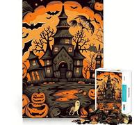 Scary Halloween 1000 Piece Jigsaw Puzzles for Teenagers Strong Logic Toy Calm Escape Clear Edge Birthday Gift (38x52cm)