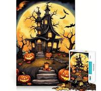 Scary Halloween 1000 Pieces Jigsaw Puzzles for Teenagers Solid Logic Toy Peaceful Fun Precision Cut Amazing Present (50x75cm)