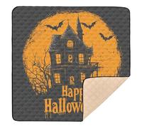 Scary Halloween Black Orange Art Large Non-Slip Baby Activity Play Mat for Indoor Outdoor Portable Tummy Time Activity Mat for Babies Infants Toddlers, 50'' x 50''