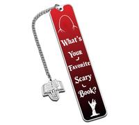 Scary Halloween Bookmarks for Women Men Book Lovers Gothic Metal Bookamrk | Scary Bookmarks for Adults Spooky Ghost Bookmarks White Elephant Christmas Stocking Stuffers for Teen Girls Boys Valentines