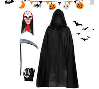 Scary Halloween Costume Gloves Skull Scythe | Halloween costumes with hooded cape for carnival, theme parties, stage performances, photography