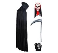 Scary Halloween Costumes Skull Gloves Scythe Mask Cosplay