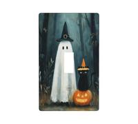 Scary Halloween Gothic Ghost Witch Hat Light Switch Cover Decorative Single Toggle 1 Gang Wall Plate for Kitchen Farmhouse Bedroom Bathroom Art Decor