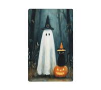 Scary Halloween Gothic Ghost Witch Hat Single Toggle Blank Wall Plate Light Switch Cover Decorative 1 Gang for Kitchen Room Bathroom Size 11.4x7cm