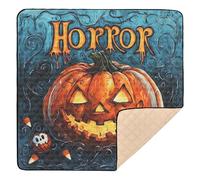 Scary Halloween Grimace Pumpkin Cute Foldable Baby Activity Play Mat for Floor Portable Activity Entertainment Mat for Baby Toddler Infant, 50'' x 50''