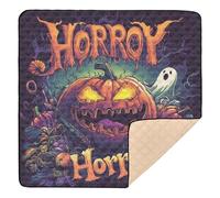 Scary Halloween Grimace Pumpkin Soft Foam Baby Play Mat for Floor Portable Activity Entertainment Mat for Baby Toddler Infant, 50'' x 50''