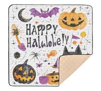 Scary Halloween Happy Fun Soft Foam Baby Gym & Activity Mat for Floor Washable Padded Baby Mat for Babies Infants Toddlers, 50'' x 50''