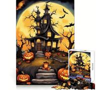 Scary Halloween Jigsaws 1000 Pieces for Adults Cognitive Toy Together Fun Image Assembly Art Collection Piece (38x26cm)
