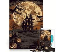 Scary Halloween Jigsaws 1000 Pieces for Adults Cognitive Toy Together Fun Image Assembly Art Collection Piece (38x52cm)