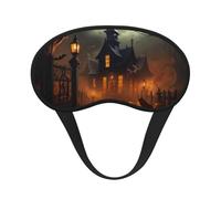 Scary Halloween Print Black Out Eye Mask for Sleeping Airplane, Sleep Mask Polyester for Home and Travel