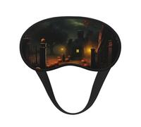 Scary Halloween Print Black Out Eye Mask for Sleeping Airplane, Sleep Mask Polyester for Home and Travel