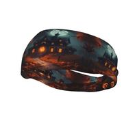 Scary Halloween Print Unisex Sports Sweatband for Running, Yoga, Fitness, Basketball, Football, Cycling