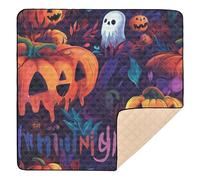Scary Halloween Pumpkin Jack - O - Lantern Large Stylish Baby Play Mat for Floor Comfortable Kicking Mat for Babies Infants Toddlers, 50'' x 50''