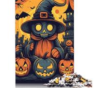 Scary Halloween Puzzle 500 Pieces Jigsaws Wooden Puzzles for Adults Family Entertainment Toys 500pcs (52x38cm)