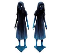 Scary Halloween Stakes, Scary Metal Garden Lawn Sign 2-pieces, Halloween Ground Insertion Haunted House Prop for Patio Porch Lawn Grassland Carnival Party Outdoor