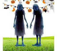 Scary Halloween Stakes - Scary Metal Garden Lawn Sign 2-pieces | Halloween Ground Insertion Horror Decor for Porch Lawn Yard Grassland Carnival Patio