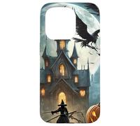 Scary Halloween Witch in Dark Night Illustration Graphic Case for iPhone 15 Pro