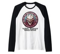 Scary Halloween Your Worst Nightmare Creepy Spooky Ghoul Raglan Baseball Tee