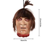 Scary Hanging Severed Head Halloween Decoration Latex Simulation Corpse Head Horror Zombie Head Props Haunted House Party Decor146