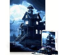 Scary Haunted House 1000 Piece Jigsaw Puzzles for Adults Smart Reason Toy Quiet Fun Smooth Edge Festival Gift (50x75cm)