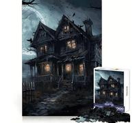 Scary Haunted House Jigsaw Puzzles 1000 Pieces for Adults Logic Sense Toy Leisure Time Smooth Edge Seasonal Gift (38x52cm)