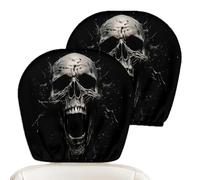 Scary Headrest Cover 2-Piece Halloween Skull Stretch Universal