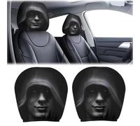Scary Headrest Covers for Cars, 2Pcs Ghost Face Headrest Covers for Cars, Funny Head Rest Cover for Car, Scary Cartoon Car Headrest Covers Set, Spooky Creepy Halloween Auto Head Rest Protector
