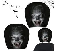 Scary Headrest Covers for Cars Horror Halloween Breathable