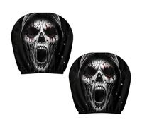 Scary Headrest Covers, Spooky Skull Accessory, Universal Car Interior Decor
