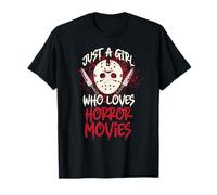 Scary Horror Movie Hockey Mask Just A Girl Who Loves T-Shirt