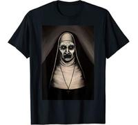 Scary Horror The Nun valak Conjuring Halloween Day O-Neck Cotton T Shirt Men Casual Short Sleeve Tees Tops Harajuku Streetwear Black M