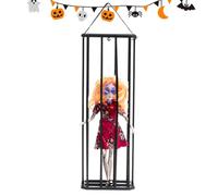 Scary In The Prisoner | Illuminated Halloween Ghost Ornaments | Captured Cage Decoration, Seasonal Motion Sensor Accessory, Funny Gag for Man Room Living Room